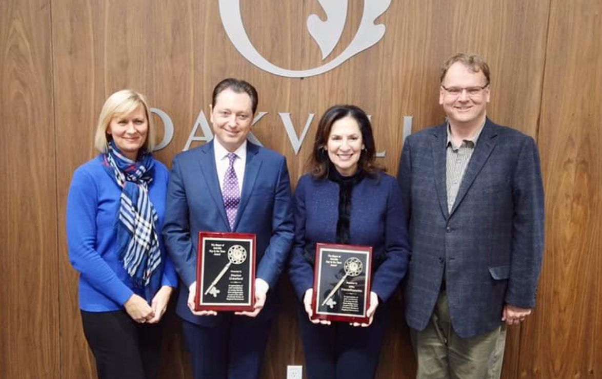 Left to Right: Councillor Natalia Lishchyna, MPP Stephen Crawford, MPP Effie Triantafilopoulos, and Councillor Jeff Knoll | Town of Oakville